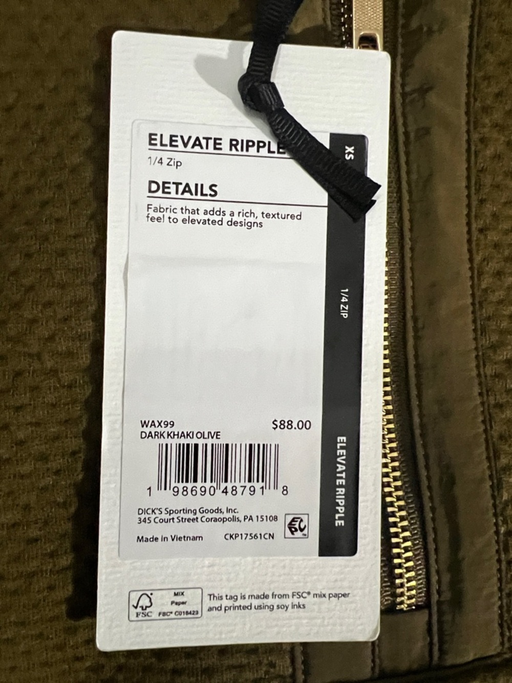 CALIA by Carrie Underwood Olive Half-Zip Textured Sweater - Picture 2 of 5